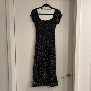 Urban Outfitters Black Floral Midi Dress